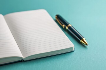 Blank page in a notebook with a pen, ready for writing a new chapter