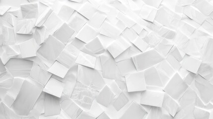 Fototapeta premium A textured surface of irregular white tiles arranged in a mosaic pattern.