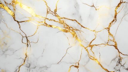 White marble with gold veins. Luxurious, elegant, and sophisticated.