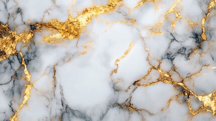 White marble with gold veins, elegant background.