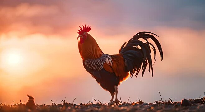 Rooster at dawn.