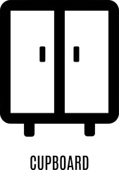 cupboard interior furniture icon for illustratior and graphic design