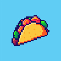 Pixel art taco game asset design