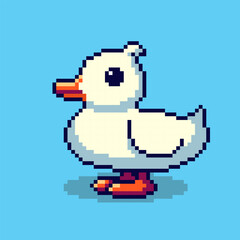 Fototapeta premium Pixel art duck game asset design