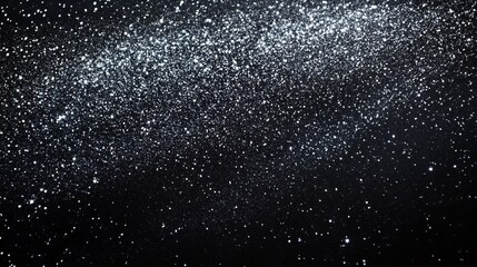 Obraz premium Cosmic gradient shifting from midnight black to sparkling silver, with a starry texture that evokes the vastness and mystery of space, 4K hyperrealistic photo.