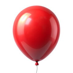 Red 3D balloon isolated on a transparent background. Suitable for holiday decorations, Black Friday sales, and festive promotions.