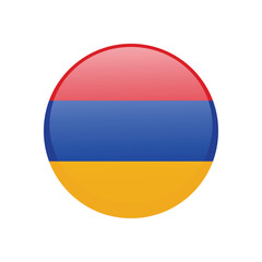 Flag of Armenia. Circle shape icon symbol vector illustration