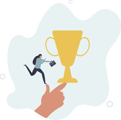 Motivation to achieve goal, reward or prize to motivate employee to succeed in work, effort and ambition to reach target concept.flat design with people.