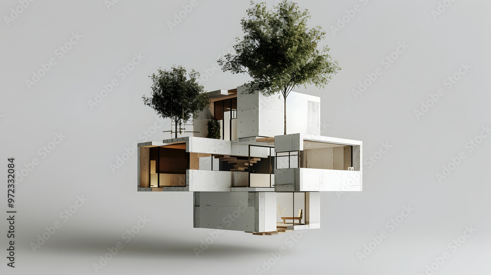 Poster modern module building block