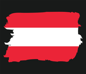 Fototapeta premium Hand drawn brush stroke flag of Austria. Vector illustration