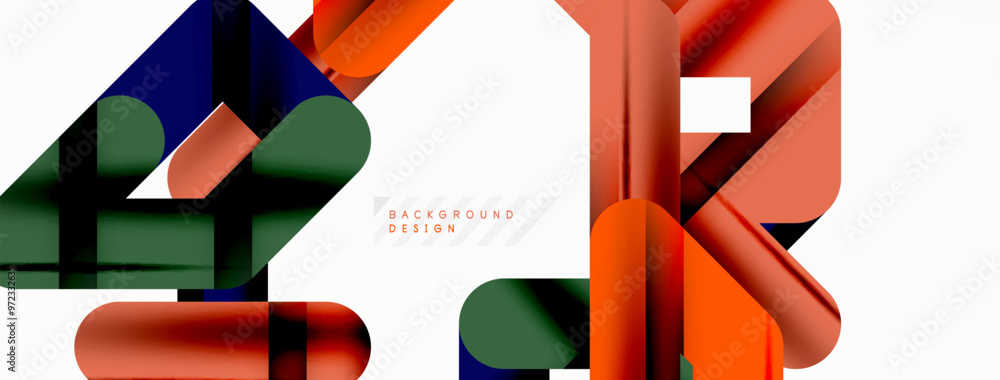 Wall mural Abstract background - colorful lines composition. Technology or business digital template