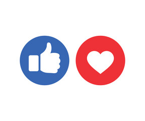 Thumbs and heart icon. Social media icon. Social media reaction sign symbol vector design and illustration.
