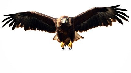 Obraz premium Storyboard Sequence of a Brown Eagle Flying Towards the Camera, Front View, Black and White on White Background
