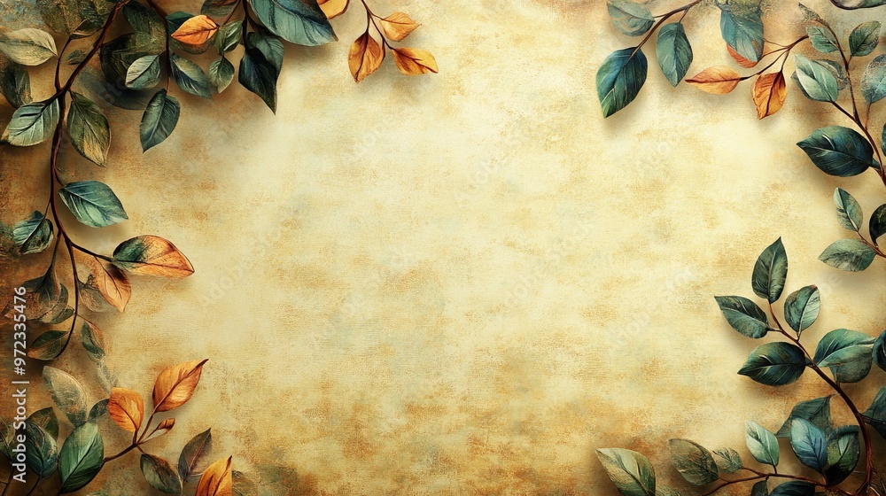 Poster design paper vintage parchment elements texture with natural pattern background