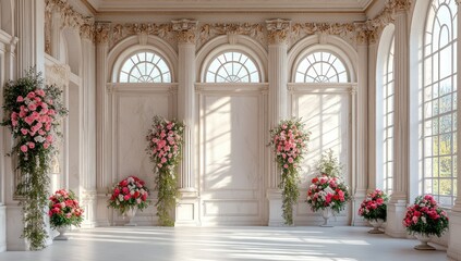 Elegant Room with Floral Arrangements