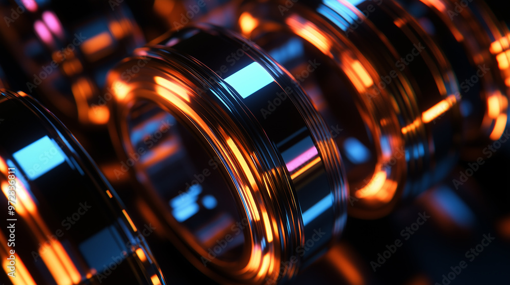 Poster 3d rendering of abstract technology background. hi-tech circuit board.