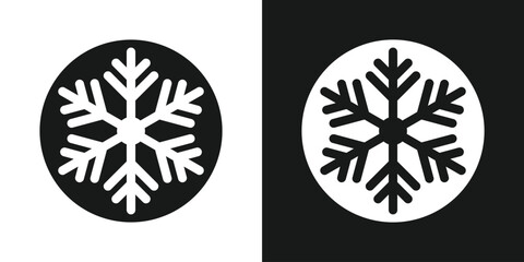 Snowflake black and white set. Vector illustration