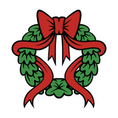 Christmas Decoration Flat Design Accessories Logo Icon Art Vector