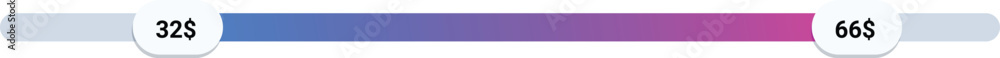 Aufkleber price range slider is showing minimum and maximum cost with a gradient from blue to purple