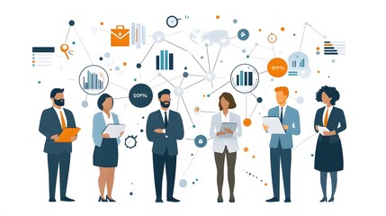 Business Professionals Collaborating in a Networked Environment