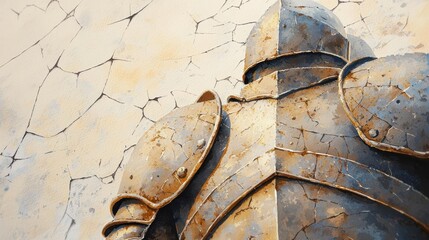 Gothic armor, rusted and forgotten, Watercolor style