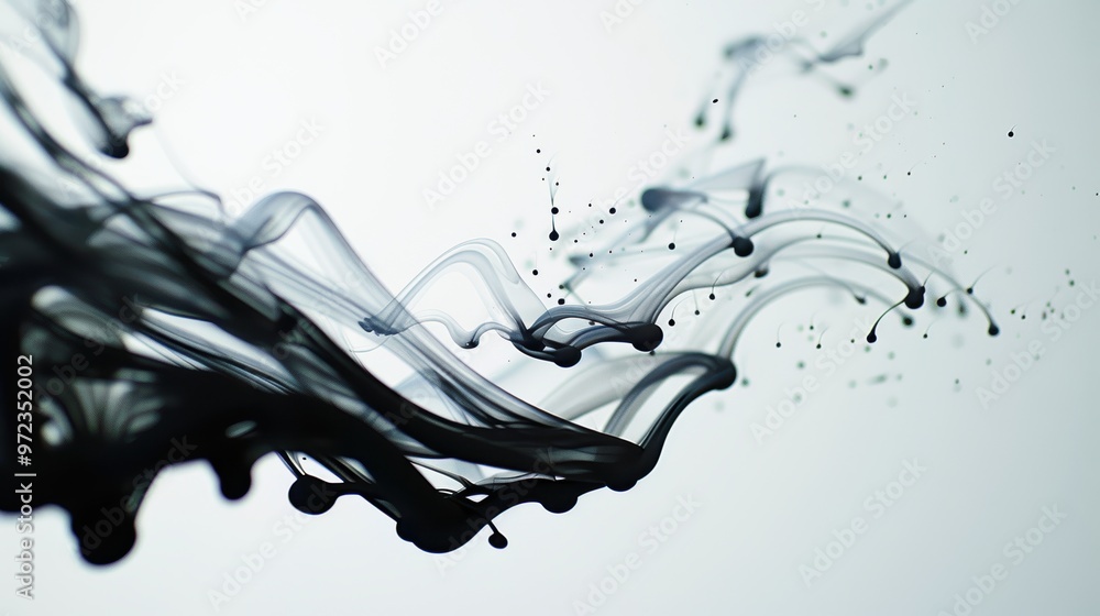 Poster ink in water creating mesmerizing liquid art, capturing intricate patterns and textures in artistic 