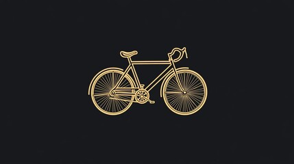 Obraz premium A simple line drawing of a bicycle against a black background.