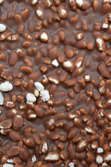 Detail of the bottom part of chocolate with rice