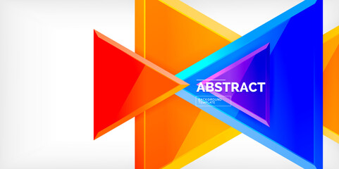 Abstract background - glossy triangles. Vector Illustration For Wallpaper, Banner, Background, Card, Book Illustration, landing page