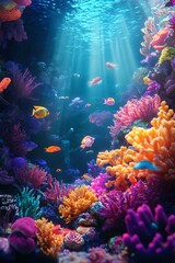 Obraz premium A tilted angle view of an underwater world