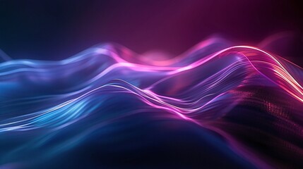 Obraz premium A mesmerizing abstract background featuring colorful light waves in shades of pink and blue, perfect for creative projects. Product presentation background.