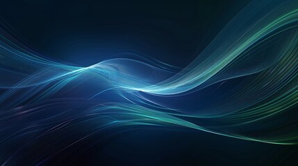 Fototapeta premium A mesmerizing abstract background featuring flowing waves of luminous blue and green hues, perfect for modern designs.