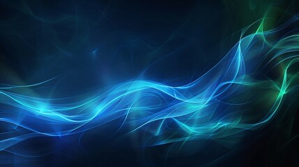 Obraz premium A mesmerizing abstract background with flowing blue and green waves, perfect for artistic and creative projects. Product presentation background.