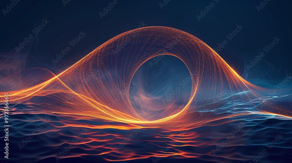 Poster a mesmerizing abstract design featuring flowing lines and glowing patterns, symbolizing energy and m