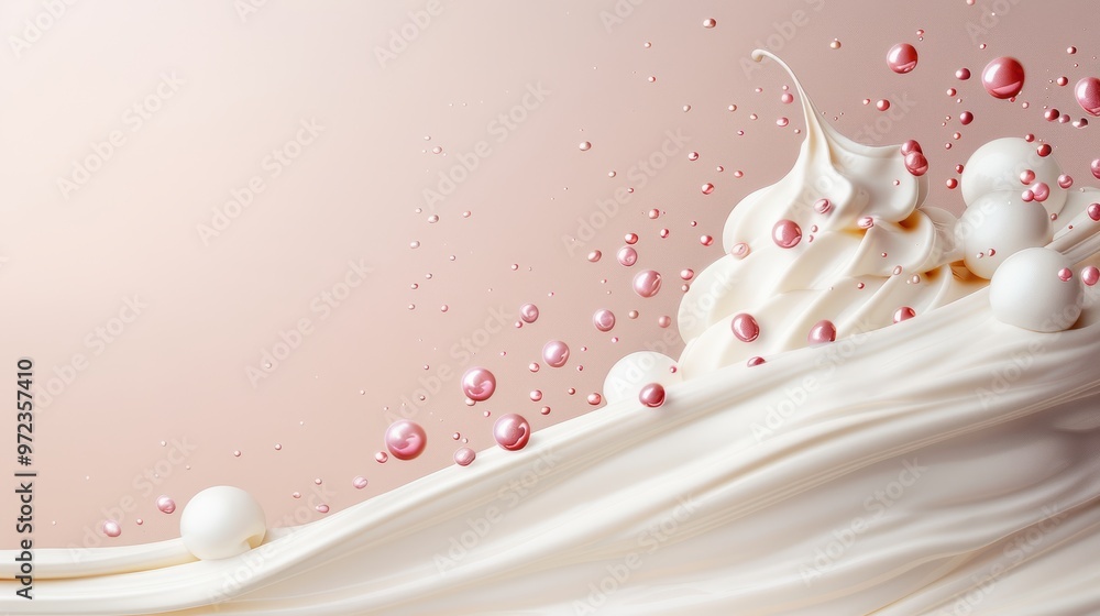 Poster captivating cream in cooking creating decadent and appetizing designs in artistic compositions