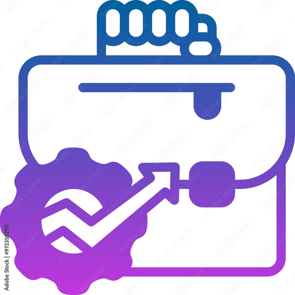 Sticker illustration of a icon portfolio management