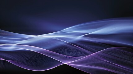 Obraz premium A mesmerizing abstract wave pattern in soothing blue and purple hues, evoking a sense of calm and tranquility. Product presentation background.