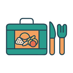 Obraz premium Colorful Meal Prep Icon, Healthy Eating, Nutrition Planning Symbol