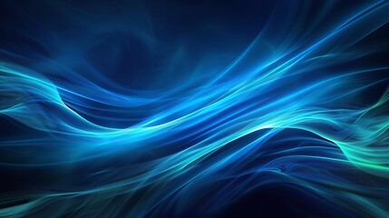 Fototapeta premium A mesmerizing display of flowing blue waves, perfect for backgrounds, graphics, or digital designs conveying tranquility and depth. Product presentation background.