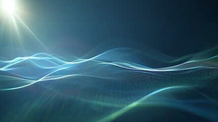 A serene abstract wave pattern with soft light and smooth gradients, perfect for backgrounds and design projects. Product presentation background.