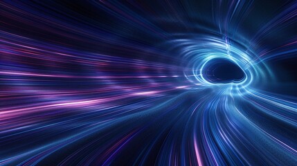 Obraz premium A stunning abstract background featuring a vibrant light tunnel with flowing colors, perfect for futuristic themes. Product presentation background.