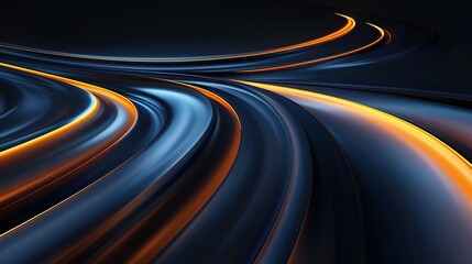 A stunning abstract image featuring dynamic lines of blue and orange, creating a sense of movement and energy against a dark background. Product presentation background.