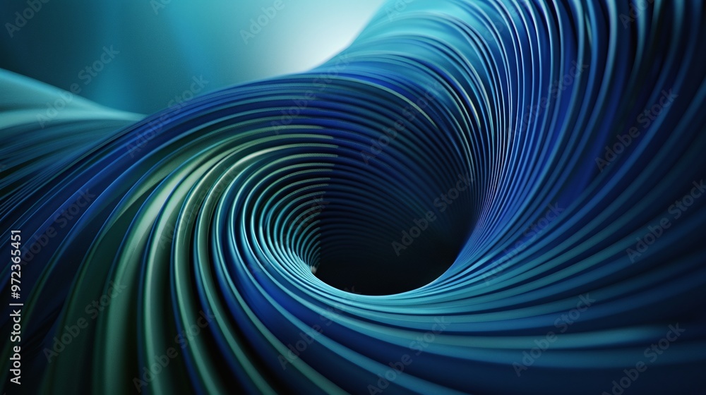 Poster a stunning abstract image showcasing flowing blue textures with a dynamic spiral design, perfect for