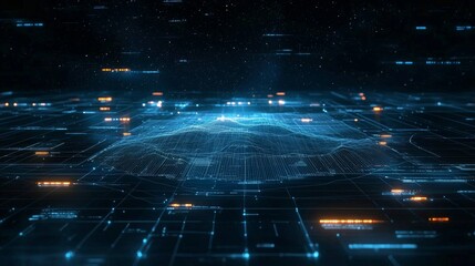Obraz premium Computer code. Digital technology background. Abstract space background. 3D rendering.