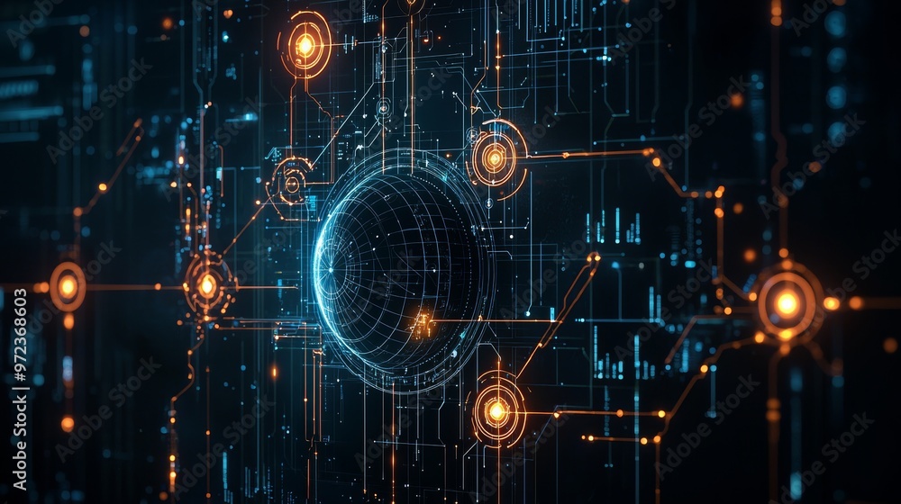 Fototapete internet background with generative ai and global network connection over the planet