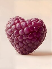 Heart-Shaped Berry on Soft Background