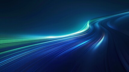 A vibrant abstract background with flowing lines of blue and green light, creating a sense of motion and depth. Product presentation background.