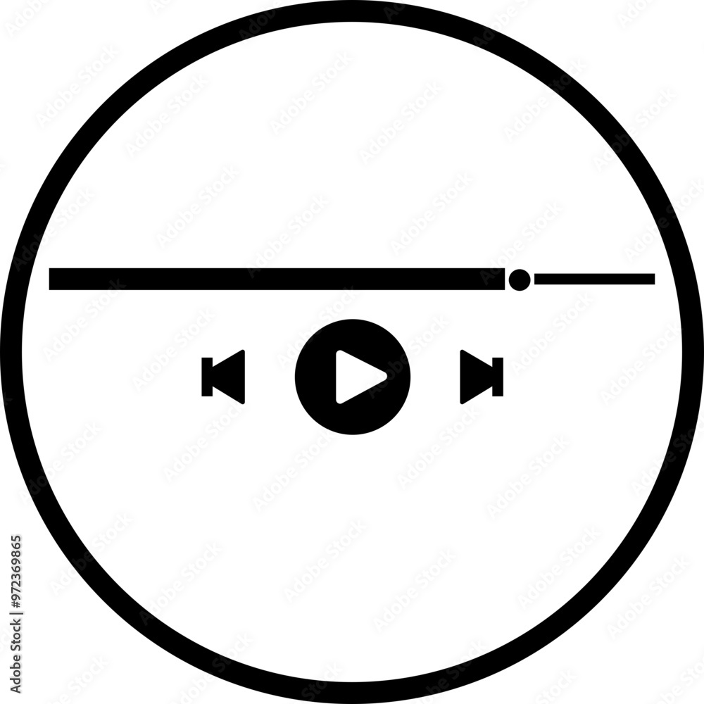Poster music or video play bar icon. audio player for songs or podcast playlist. player button vector isola