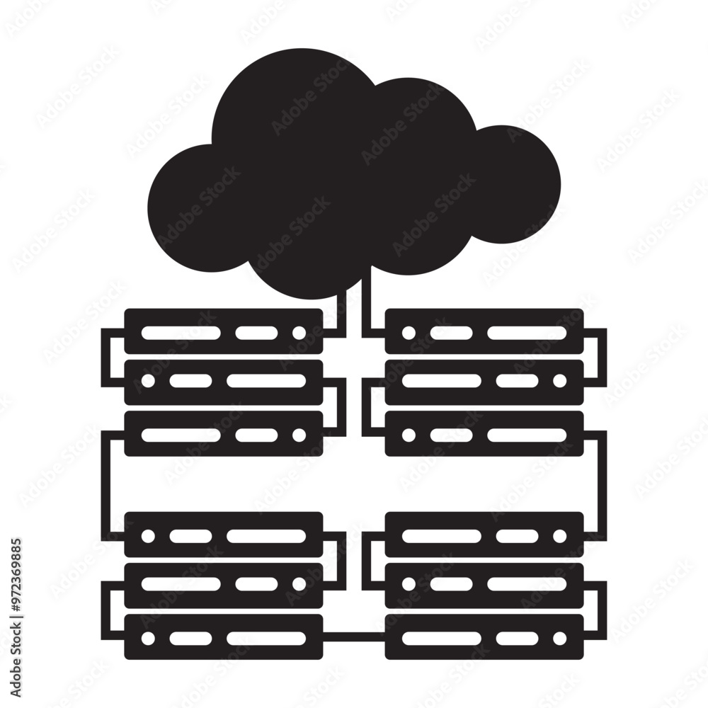 Sticker cloud computing icon