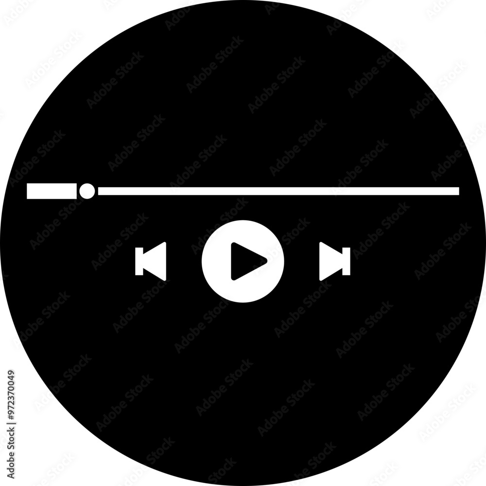 Poster music or video play bar icon. audio player for songs or podcast playlist. player button vector isola